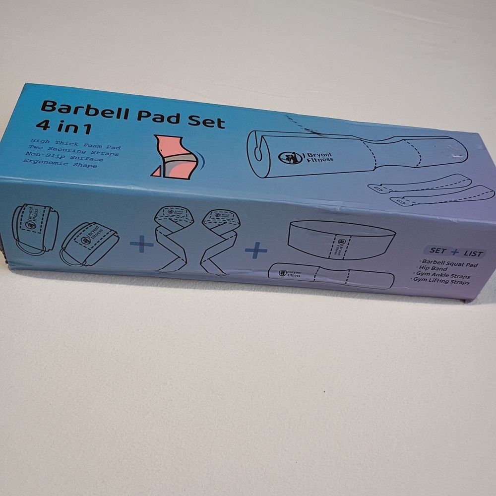 New J Bryant Fitness Barbell Pad Set 4 in 1 Weightlifting Gear Teal Workout Gym